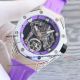 super clone Audemars Piguet Black Panther Flying Tourbillon Royal Oak Concept  silver case purple strap (3)_th.jpg